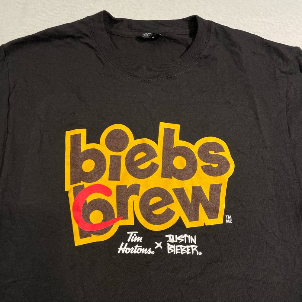 Tim Hortons Biebs Crew T Shirt Size Small by Justin Bieber
